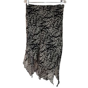 R & K 2 BLACK & BEIGE MERMAID SCARF HEM SKIRT